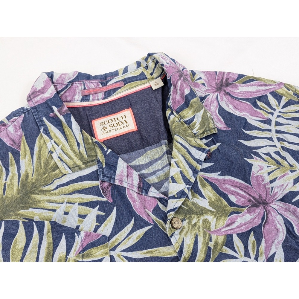 Scotch Soda Shirt Short Match Set Mens LG Top 34 Shorts Floral Vacation Beach - Picture 3 of 12